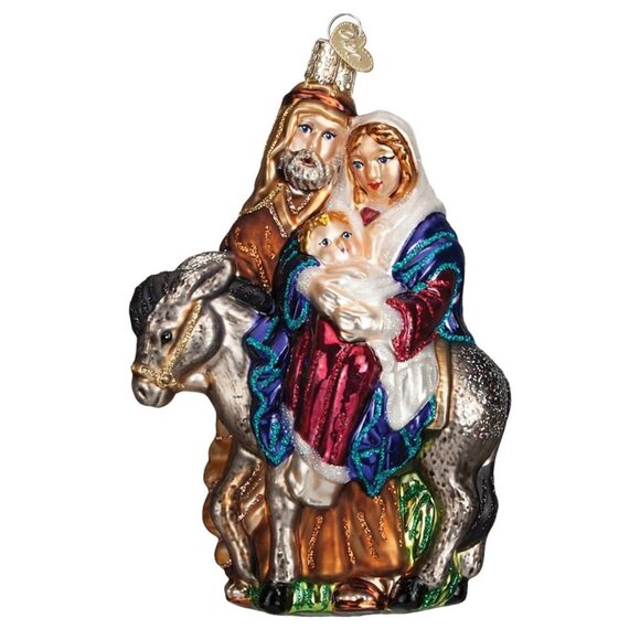 Old World Christmas Nativity Holy Glass Blown Tree Ornaments Flight to Egypt NEW - Picture 1 of 5